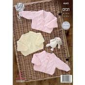 King Cole Aran Cardigans and Sweater Pattern 4643