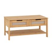 Corona - 2 Drawers Pine Rattan Coffee Table