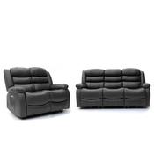 Electra - 3+2 Black Electric Recliner Suite with  Drinks Tray