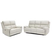 Intel - 3+2 Cream Electric Recliner with Drinks Tray