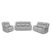 Torque 3+2+1 Light Grey Eco Leather Reclining Suite | Manual or Electric image
