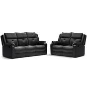 Cobh - 3 &amp; 2 Seater Reclining Black Suite