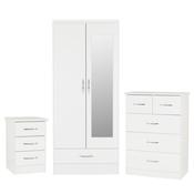 Nevada Package White: Wardrobe Chest Locker