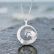 Wild Atlantic Wave Pendant in Silver