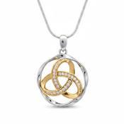 Two Tone Trinity Knot Circle Pendant image