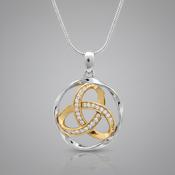 Two Tone Trinity Knot Circle Pendant image
