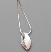 Almond Pendant  - Two tone Silver &amp; Rose Gold Vermeil