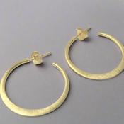 Knife Edge Golden Hoops