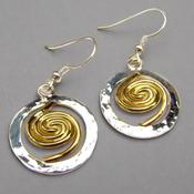 Spiral of Life Circle Earrings (22ct Gold Vermeil Spiral) Large