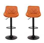 Pair of veneto orange velvet bar stools image
