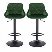 Set of Veneto Green Velvet Bar Stools