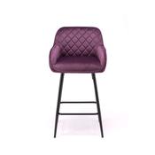 Lombardy Purple Velvet Bar Stool image