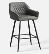 Lombardy Grey Faux Leather Bar Stool