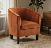 Burnt Orange Velvet Tub Chair image