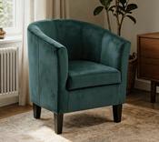 Dark Green Velvet Tub Chair