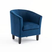 Navy Blue Velvet Tub Chair – Luxury Upholstered Armchair