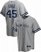 Mens New York Yankees Gerrit Cole Cool Base Replica Jersey Grey image