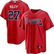 Men's Atlanta Braves Austin Riley Cool Base Replica Alternate Jersey - Red image