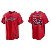 Men's Cleveland Guardians Triston McKenzie Cool Base Replica Alternate Jersey - Red image