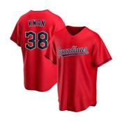 Men's Cleveland Guardians Steven Kwan Cool Base Replica Alternate Jersey - Red image