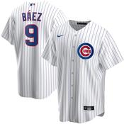 Mens Chicago Cubs Javy Baez Cool Base Replica Jersey White image