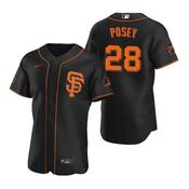 Youth San Francisco Giants Buster Posey Cool Base Replica Jersey Black image