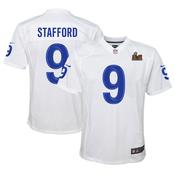 Youth Los Angeles Rams Matthew Stafford Super Bowl LVI Game Patch Jersey White image