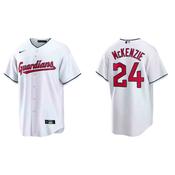 Men's Cleveland Guardians Triston McKenzie Cool Base Replica Home Jersey - White image