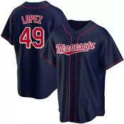 Men's Minnesota Twins Pablo Lopez Cool Base Replica Alternate Jersey - Navy image