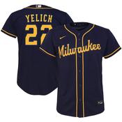 Youth Milwaukee Brewers Christian Yelich Alternate Player Jersey - Navy image