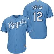 Mens Kansas City Royals Jorge Soler Cool Base Replica Jersey Light Blue image