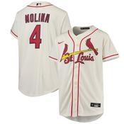 Youth St. Louis Cardinals Yadier Molina Alternate Player Jersey - Cream image