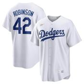 Men's Brooklyn Dodgers Jackie Robinson Home Cooperstown Collection Player Jersey - White image