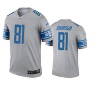 Youth Detroit Lions Calvin Johnson Inverted Legend Jersey - Gray image