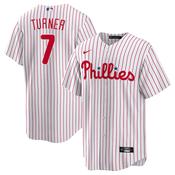 Men's Philadelphia Phillies Trea Turner Cool Base Replica Home Jersey - White image