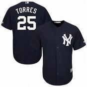 Mens New York Yankees Gleyber Torres Cool Base Replica Jersey Navy image