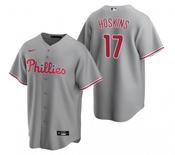 Mens Philadelphia Phillies Rhys Hoskins, Cool Base Replica Jersey Grey image