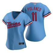 Womens Minnesota Twins Jorge Polanco Cool Base Replica Jersey Light Blue image