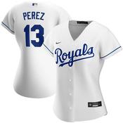 Womens Kansas City Royals Salvador Perez Cool Base Replica Jersey White image