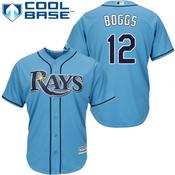 Men's Tampa Bay Rays #12 Wade Boggs Replica Cool Base MLB Jersey Light Blue image