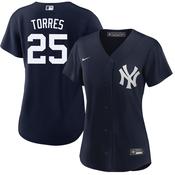 Womens New York Yankees Gleyber Torres Cool Base Replica Jersey Navy image
