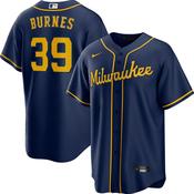 Youth Milwaukee Brewers Corbin Burnes Cool Base Replica Alternate Jersey - Navy image