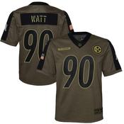 Youth Pittsburgh Steelers T.J. Watt Salute To Service Game Jersey- Olive image