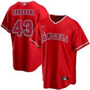 Men's Los Angeles Angels Patrick Sandoval Cool Base Replica Alternate Jersey - Red image