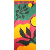 Printed yellow Wool scarf