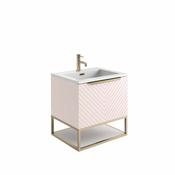 Ambro Brushed Brass White Shelf 80×48