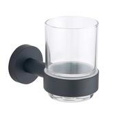 Round Wall-mounted Tumbler &amp; Holder - Black image