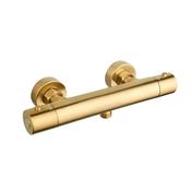 Round Thermostatic Bar Valve - Brushed Brass
