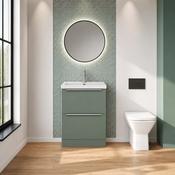 Dax 600mm Floor Standing Bathroom Vanity Unit with Basin - Green