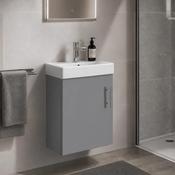 Flow 400mm Wall Hung Vanity Unit with Basin - Matt Stone Grey